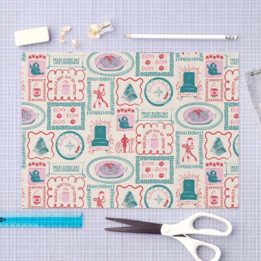 elf-vakantie-pictogrampatroon tissuepapier (Craft)