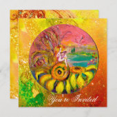 ELF VAN DE ZONNEBLOEMEN geel oranje roze glans Kaart (Voorkant / Achterkant)