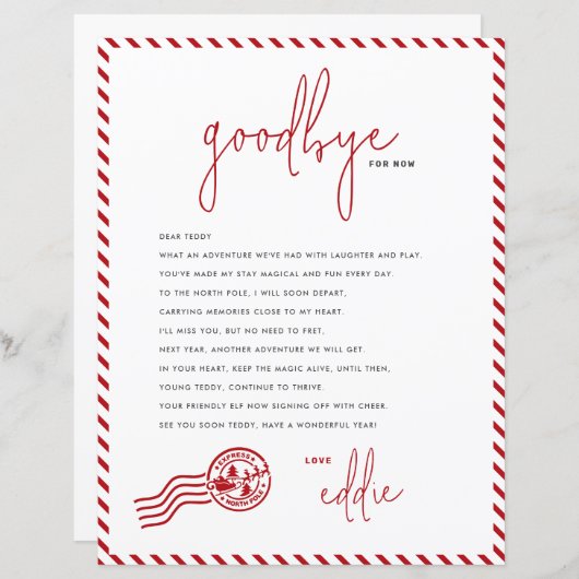 Elf Vertrekbrief Afscheid van uw Elf Note (Voorkant / Achterkant)