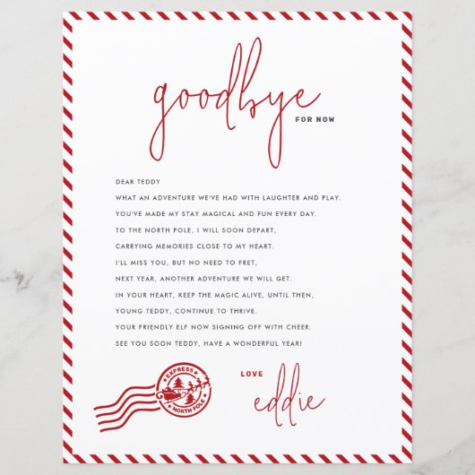 Elf Vertrekbrief Afscheid van uw Elf Note (Voorkant)