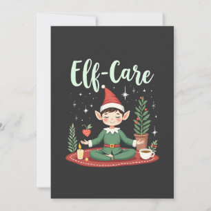 Elf verzorging Funny Kerst Elf Magische Zelfzorg  Kaart