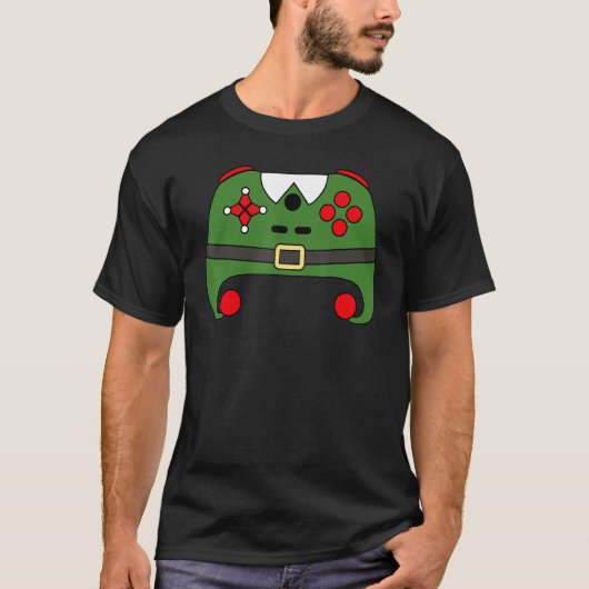 Elf Video Game Controller Funny kerstgames L T-shirt (Voorkant)