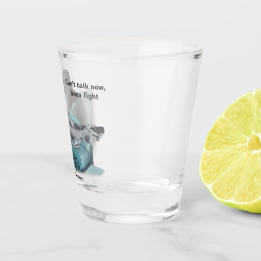 Elf Video Gamer Boss Fight Fantasy Art Shot Glass Shot Glas (Rechts)