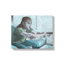 Elf Video Gamer Boss Fight Fantasy Canvas Afdrukke