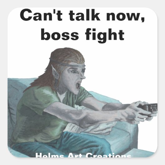 Elf Video Gamer Game Player Fantasy Art Stickers (Voorkant)