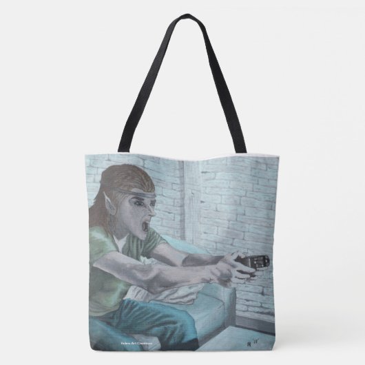 ELF Video Gamer Graphic Canvas tas (Achterkant)