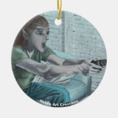 Elf Video Speler Fantasy Art Ornament (Voorkant)