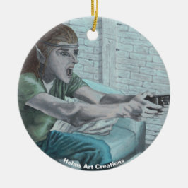 Elf Video Speler Fantasy Art Ornament