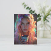 Elf vrouwen met koffie briefkaart (Staand voorkant)