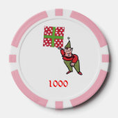 Elf w Polka Dot Gift roze 1000 gestreepte pokerchi Poker Chips (Voorkant)