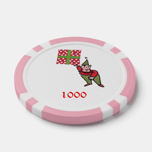 Elf w Polka Dot Gift roze 1000 gestreepte pokerchi Poker Chips (Enkel)