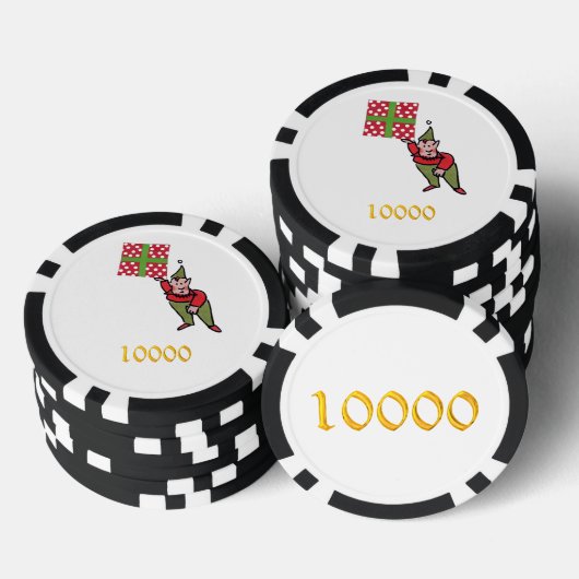 Elf w Polka Dot zwart goud 10K streep poker chip (Opstapeling)
