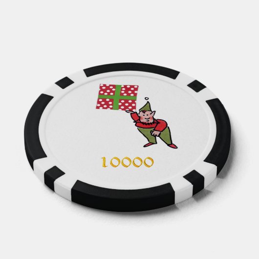Elf w Polka Dot zwart goud 10K streep poker chip (Enkel)