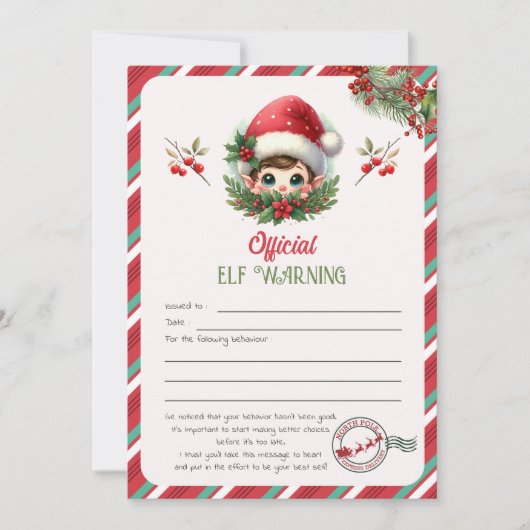Elf Waarschuwingsbrief Kaart (Voorkant)