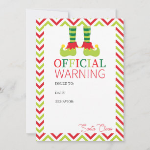 Elf Waarschuwingsbrief van de Kerstman Kaart