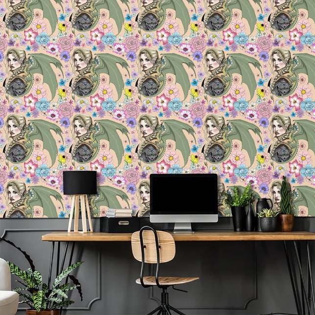 Elf Warrior Dragon Fantasy Behang (Creator heeft geüpload)