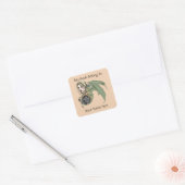 Elf Warrior Dragon Fantasy Boekplaat Vierkante Sticker (Envelop)