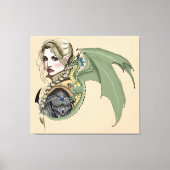 Elf Warrior Dragon Fantasy Canvas Afdruk (Voorkant)