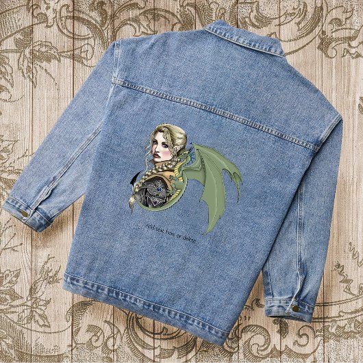 Elf Warrior Dragon Fantasy Denim Jacket