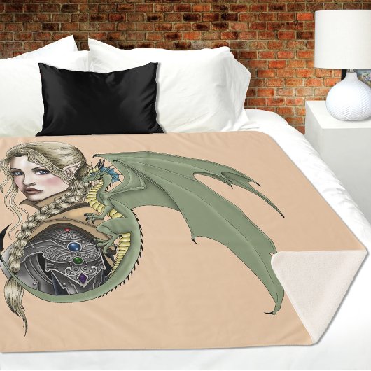 Elf Warrior Dragon Fantasy Sherpa Deken