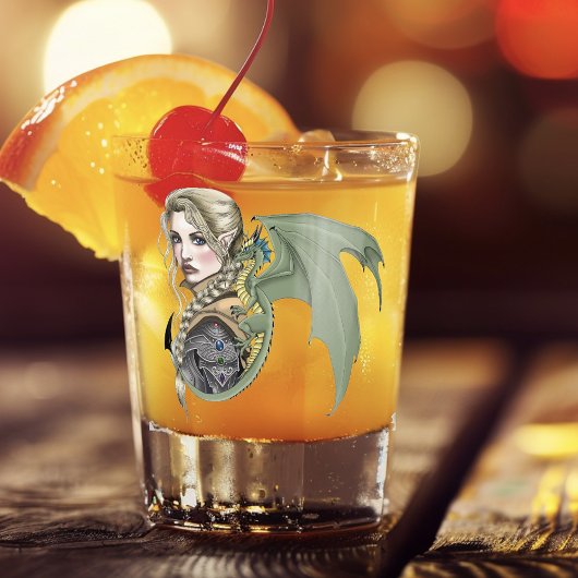 Elf Warrior Dragon Fantasy Shot Glas