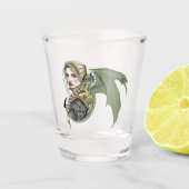 Elf Warrior Dragon Fantasy Shot Glas (Voorkant)