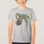 Elf Warrior Dragon Fantasy Tri-Blend Shirt (Voorkant)