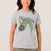 Elf Warrior Dragon Fantasy Tri-Blend Shirt (Voorkant)