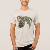 Elf Warrior Dragon Fantasy Tri-Blend Shirt (Voorkant)