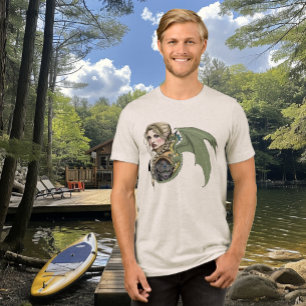 Elf Warrior Dragon Fantasy Tri-Blend Shirt