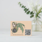 Elf Warrior Dragon Fantasy Visitekaartje (Staand voorkant)