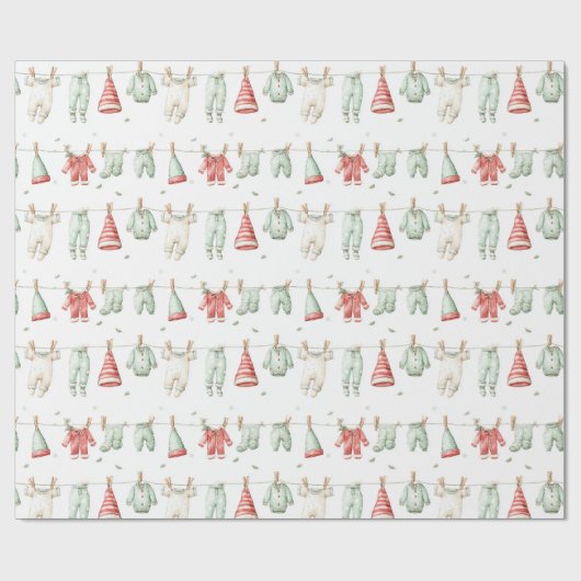 Elf Wasmachinepatroon Cadeaupapier (Vlak)