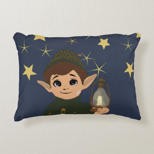 Elf Watcher Starry Night Rechthoekige Worpillow Accent Kussen (Voorkant)