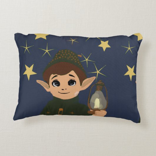 Elf Watcher Starry Night Rechthoekige Worpillow Accent Kussen (Achterkant)