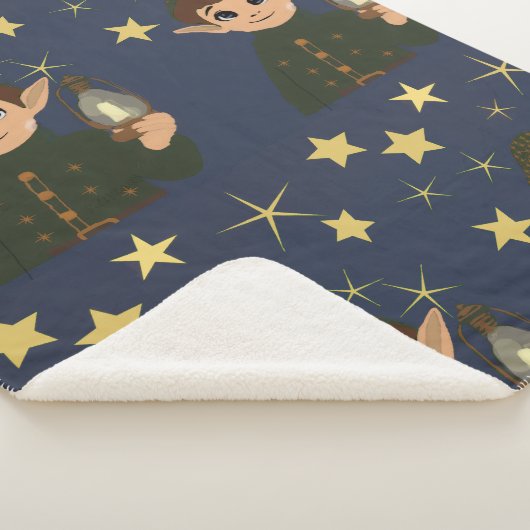 Elf Watcher Starry Night Sherpa Blanket Deken (3/4)