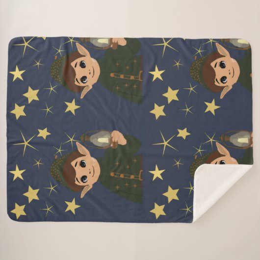 Elf Watcher Starry Night Sherpa Blanket Deken (Voorkant (horizontaal))