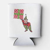 Elf With Polka Dot Gift can cooler (Voorkant)