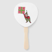 Elf With Polka Dot Gift paddle hand fans Handwaaier (Achterkant)
