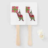 Elf With Polka Dot Gift rectangle hand fans Handwaaier (Voorkant en achterkant)
