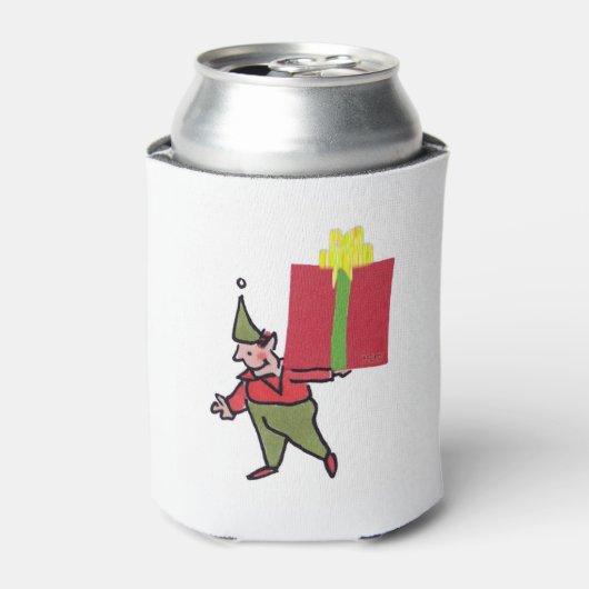 Elf With Red Box can cooler (Blikje Voorkant)