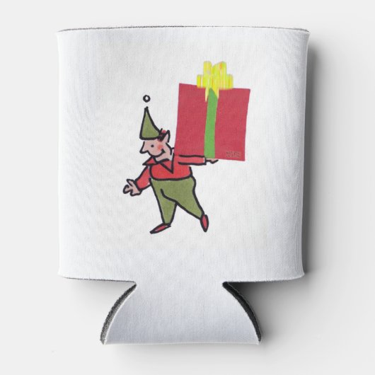 Elf With Red Box can cooler (Voorkant)