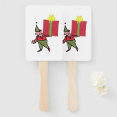 Elf With Red Box rectangle hand fans Handwaaier (Voorkant en achterkant)