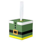Elf Wooden Cube Christmas Ornament (Voorkant hoekig)