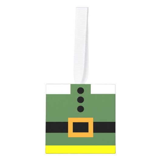 Elf Wooden Cube Christmas Ornament (Voorkant)
