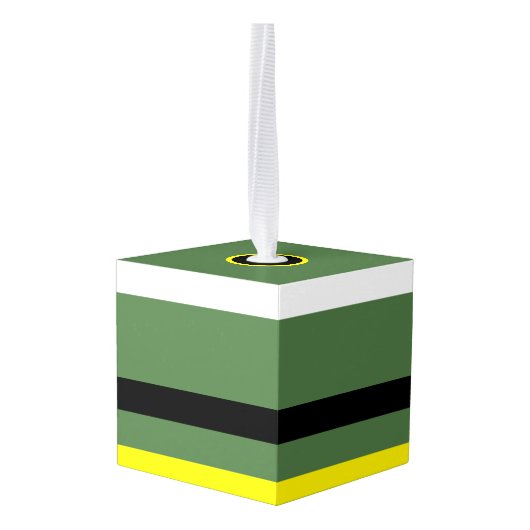 Elf Wooden Cube Christmas Ornament (Achter hoekig)