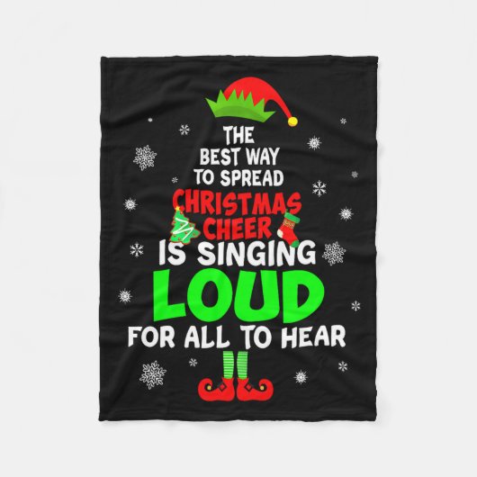 Elf Xmas The Way To Spread Christmas Cheer Men Wom Fleece Deken (Voorkant)