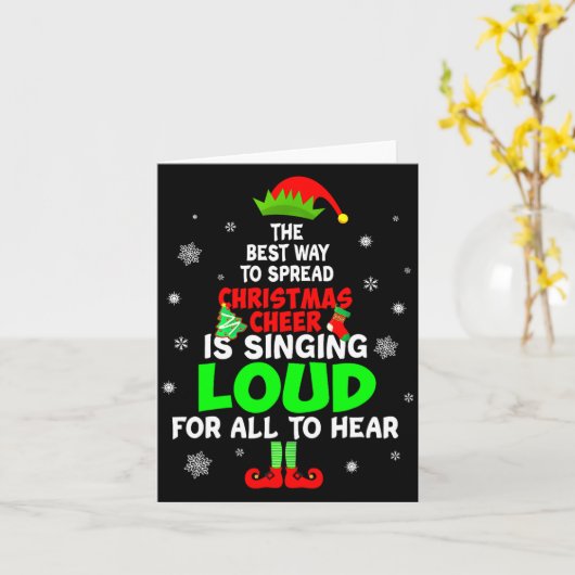 Elf Xmas The Way To Spread Christmas Cheer Men Wom Kaart (Gele Bloem)