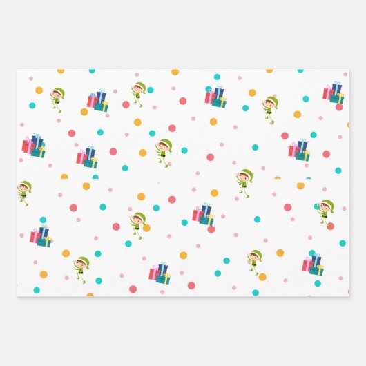 Elf Xmas wrap Inpakpapier Vel (Voorkant)