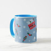 Elf "Zoon van een notenkraker" Winterpatroon Mok (Voorkant links)