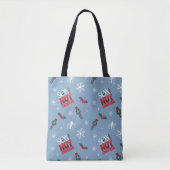 Elf "Zoon van een notenkraker" Winterpatroon Tote Bag (Voorkant)